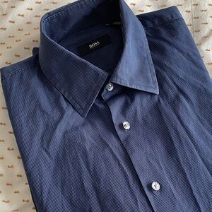 Hugo Boss Navy Casual Button Down Shirt